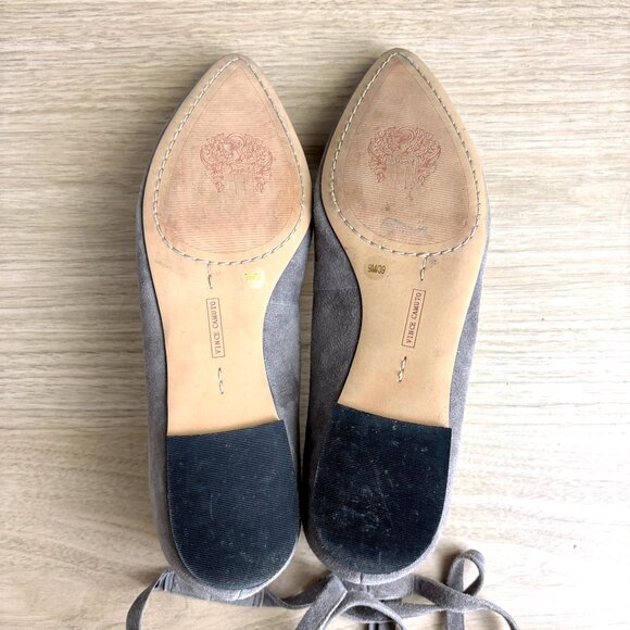 Vince Camuto greige suede lace-up flats - size 9M - Picture 8 of 11